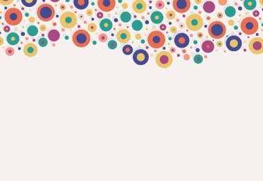 Soyut renkli çemberler, parti ve karnaval için minimum arka plan. Vektör illüstrasyonu