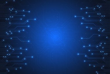 Abstract digital background with technology circuit board texture. Electronic motherboard illustration. Communication and engineering concept. Vector illustration