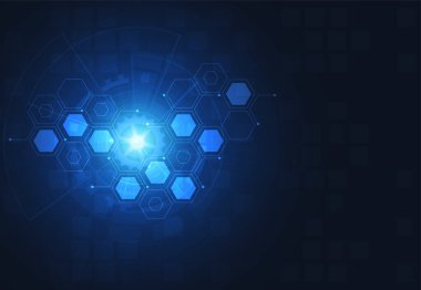 Abstract technology innovation communication concept digital blue design background. Vector illustration