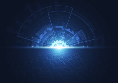 Abstract technology innovation communication concept digital blue design background. Vector illustration