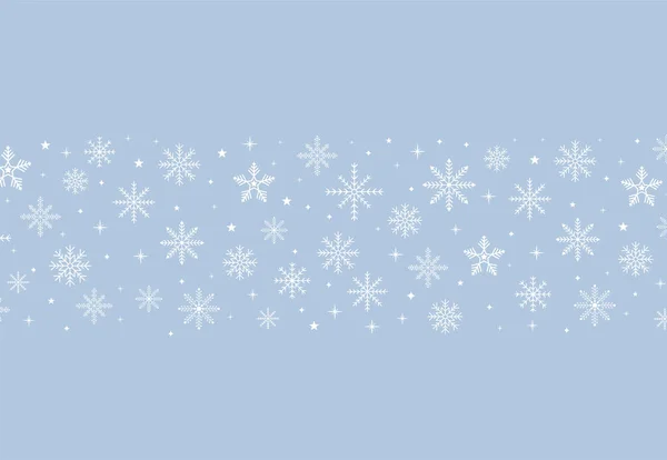 Fondo Navidad Fondo Decorativo Invierno Con Copos Nieve Nieve Estrellas — Vector de stock