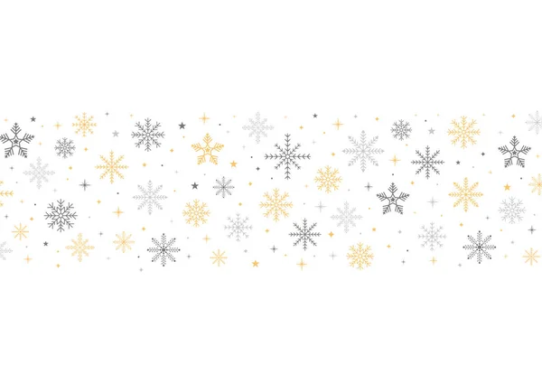 Fond Noël Fond Hiver Décoratif Avec Flocons Neige Neige Éléments — Image vectorielle