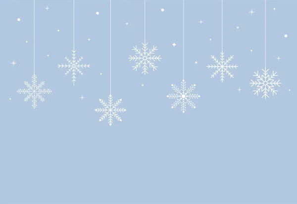 Kerst Achtergrond Decoratieve Winterachtergrond Met Sneeuwvlokken Sneeuw Sterren Design Elementen — Stockvector