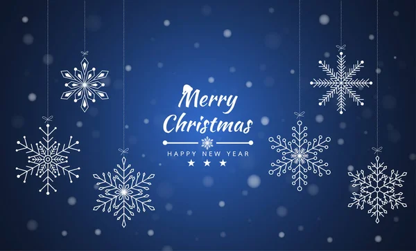 Mutlu Noeller ve mutlu yıllar. Yılbaşı ağacı için kar taneleri yapıldı. Vektör illüstrasyonu