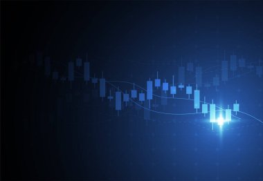 Business candle stick graph chart of stock market investment trading on white background design. Bullish point, Trend of graph. Vector illustration