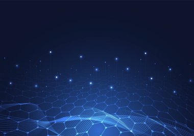 Abstract technology innovation communication concept digital blue design background. Vector illustration