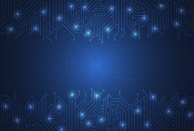 Abstract background with technology circuit board texture. Electronic motherboard illustration. Communication and engineering concept. Vector illustration