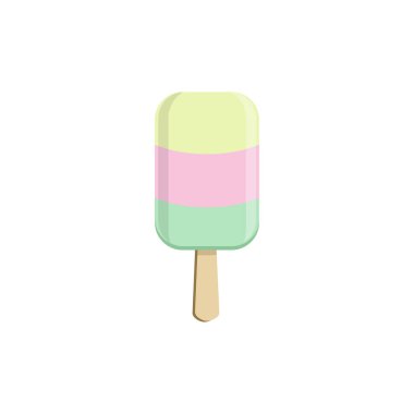 Ice cream pastel cartoon color style for summer isolated on white background. Vector illustration