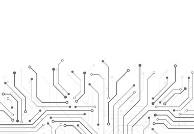 Abstract background with technology circuit board texture. Electronic motherboard illustration. Communication and engineering concept. Vector illustration