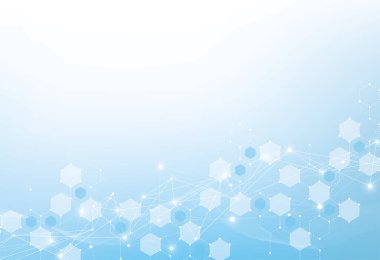 DNA concept. Science template, wallpaper or banner with molecules design. Vector illustration