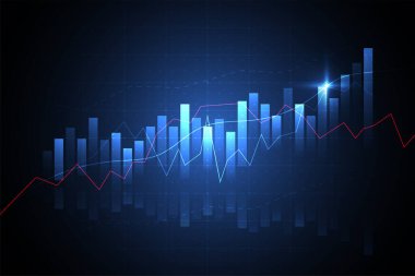 Business candle stick graph chart of stock market investment trading on white background design. Bullish point, Trend of graph. Vector illustration