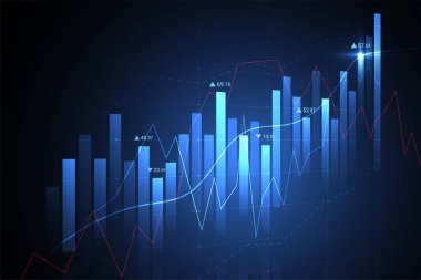Business candle stick graph chart of stock market investment trading on white background design. Bullish point, Trend of graph. Vector illustration