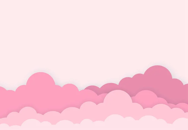 Розовое Небо Облаками Плаката Презентации Концепции Веб Дизайна Векторная Иллюстрация — стоковый вектор