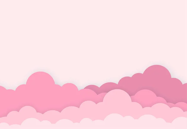 Ciel Rose Avec Nuages Pour Poster Présentation Conception Site Web — Image vectorielle