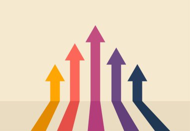 İş için büyüyen finansal ticaret hisseleri. Vektör illüstrasyonu