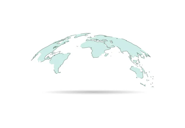 World Map Line Composition Concept Minimal Design Global Business Vector — Vector de stock