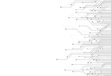 Abstract background with technology circuit board texture. Electronic motherboard illustration. Communication and engineering concept. Vector illustration