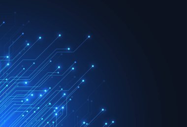 Abstract digital background with technology circuit board texture. Electronic motherboard illustration. Communication and engineering concept. Vector illustration