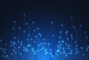 Abstract digital background with technology circuit board texture. Electronic motherboard illustration. Communication and engineering concept. Vector illustration