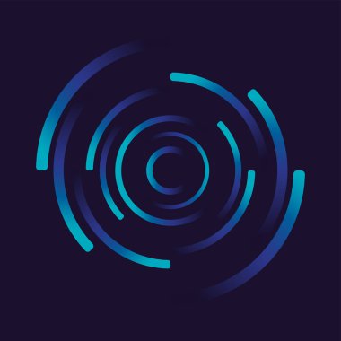 Creative connection icon logo design. Circular network data. Geometric structure dot and line connection. Vector illustration