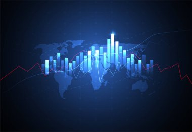 Business candle stick graph chart of stock market investment trading on white background design. Bullish point, Trend of graph. Vector illustration
