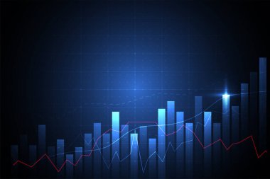 Business candle stick graph chart of stock market investment trading on white background design. Bullish point, Trend of graph. Vector illustration