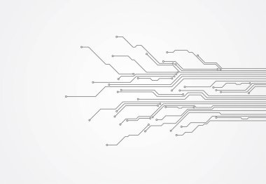 Abstract background with technology circuit board texture. Electronic motherboard illustration. Communication and engineering concept. Vector illustration