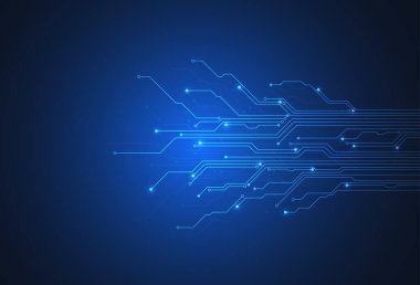 Abstract digital background with technology circuit board texture. Electronic motherboard illustration. Communication and engineering concept. Vector illustration