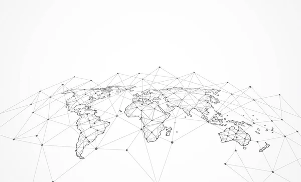 Globale Netzwerkverbindung Weltkarte Punkt Und Linienzusammensetzung Konzept Des Globalen Geschäfts — Stockvektor