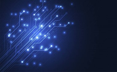 Abstract digital background with technology circuit board texture. Electronic motherboard illustration. Communication and engineering concept. Vector illustration