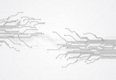 Abstract background with technology circuit board texture. Electronic motherboard illustration. Communication and engineering concept. Vector illustration