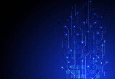 Abstract digital background with technology circuit board texture. Electronic motherboard illustration. Communication and engineering concept. Vector illustration