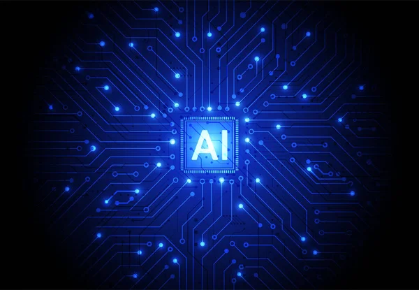 Τεχνητή Νοημοσύνη Chipset Στον Πίνακα Κυκλωμάτων Φουτουριστικό Σχέδιο Τεχνολογίας Έννοια — Διανυσματικό Αρχείο