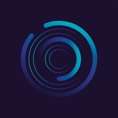 Creative connection icon logo design. Circular network data. Geometric structure dot and line connection. Vector illustration