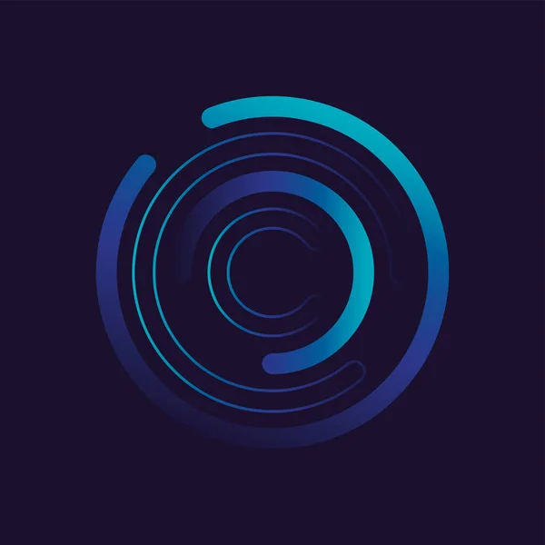 Creative Connection Icon Logo Design Circular Network Data Geometric Structure — ストックベクタ