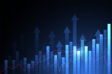 Business candle stick graph chart of stock market investment trading on white background design. Bullish point, Trend of graph. Vector illustration