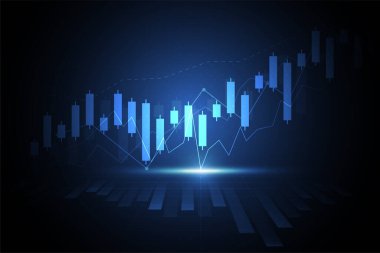 Business candle stick graph chart of stock market investment trading on white background design. Bullish point, Trend of graph. Vector illustration