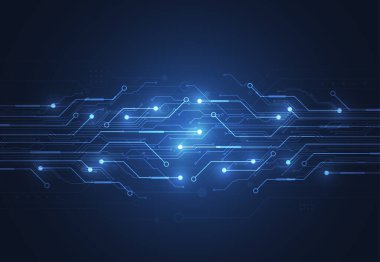 Abstract digital background with technology circuit board texture. Electronic motherboard illustration. Communication and engineering concept. Vector illustration