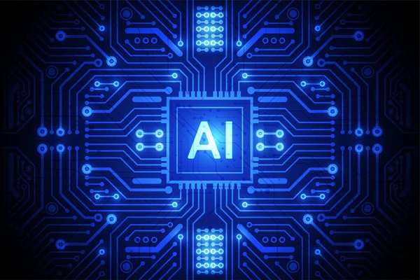 Artificial Intelligence Chipset Circuit Board Futuristic Concept Technology Artwork Web — Archivo Imágenes Vectoriales