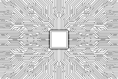 Abstract digital background with technology circuit board texture. Electronic motherboard illustration. Communication and engineering concept. Vector illustration