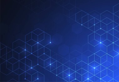 Abstract technology lines and dots connection background. Geometric design. Vector illustration