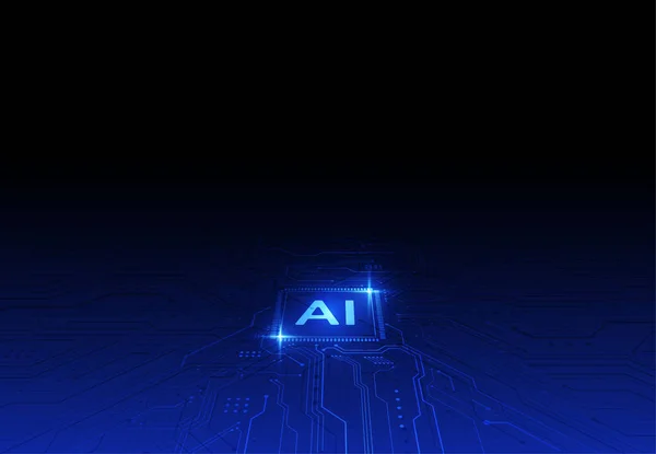 Artificial Intelligence Chipset Circuit Board Futuristic Concept Technology Artwork Web — Stock vektor