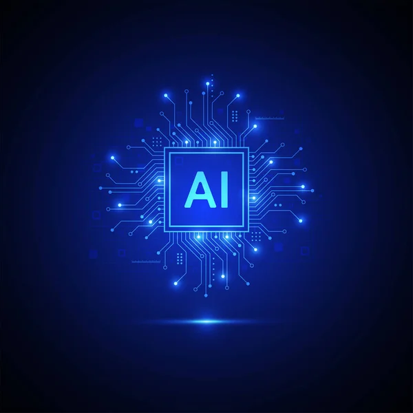 Artificiell Intelligens Stil Maskininlärning Smarta Nätverk Digital Teknik Det Vektorillustration — Stock vektor