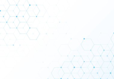 Abstract hexagonal molecular structures in technology background and science style. Medical design. Vector illustration