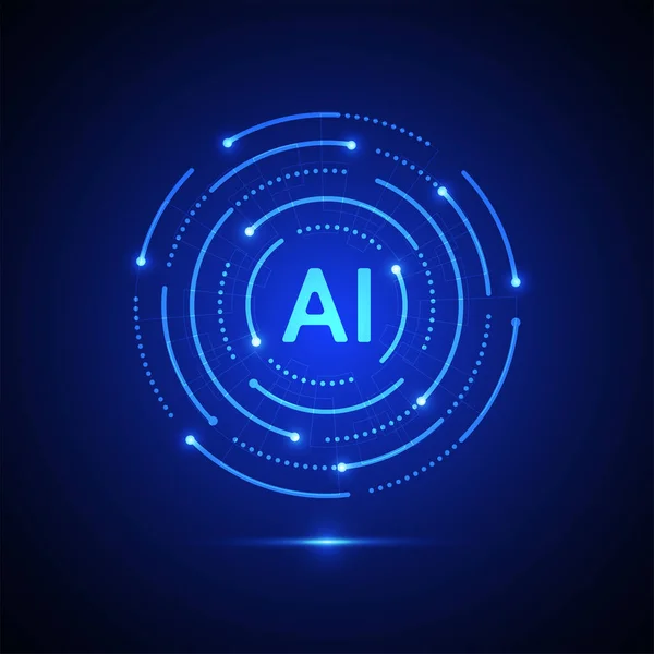 Artificiell Intelligens Stil Maskininlärning Smarta Nätverk Digital Teknik Det Vektorillustration — Stock vektor