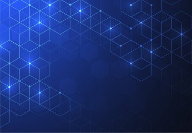 Abstract technology lines and dots connection background. Geometric design. Vector illustration