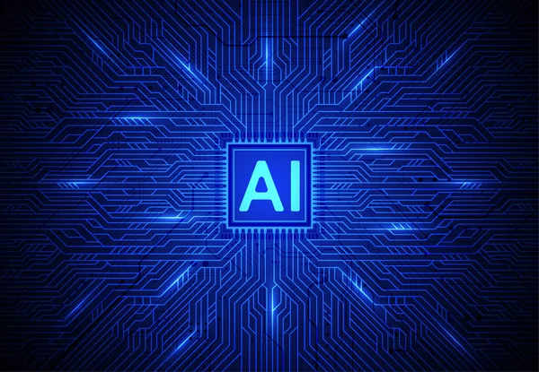 Artificial Intelligence Chipset Circuit Board Futuristic Concept Technology Artwork Web — Stockvector