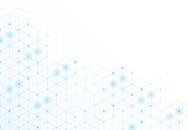 Abstract hexagonal molecular structures in technology background and science style. Medical design. Vector illustration