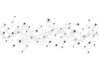 Soyut teknoloji nokta ve çizgi bağlantısı dijital küresel iş konsepti tasarım arka planı. Sosyal ağ iletişimi. Vektör illüstrasyonu