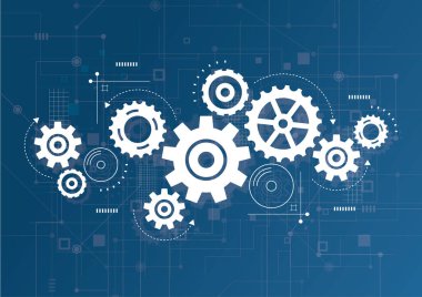 Abstract gear wheel mechanism background. Machine technology. Vector illustration